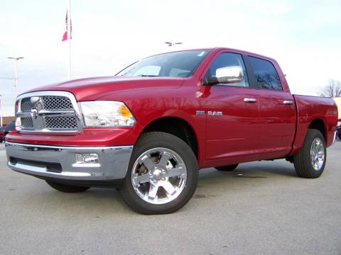 Inferno Red Crystal Pearl Dodge Ram 1500 Laramie Crew Cab 4x4.  Click to enlarge.