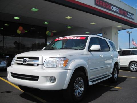 Arctic Frost Pearl Toyota Sequoia Limited.  Click to enlarge.