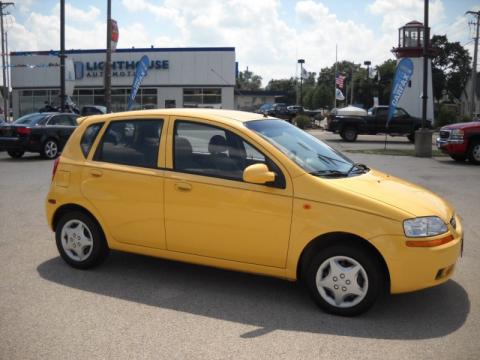 Summer Yellow Chevrolet Aveo LS Hatchback.  Click to enlarge.