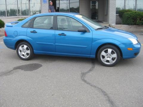 Aqua Blue Metallic Ford Focus ZX4 SES Sedan.  Click to enlarge.