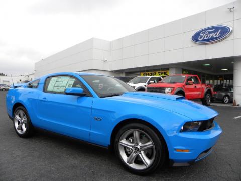 Grabber Blue Ford Mustang GT Premium Coupe.  Click to enlarge.