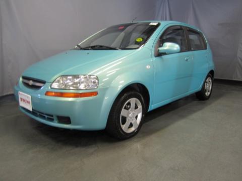Aqua Metallic Chevrolet Aveo LS Hatchback.  Click to enlarge.