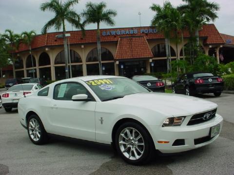 Performance White Ford Mustang V6 Premium Coupe.  Click to enlarge.