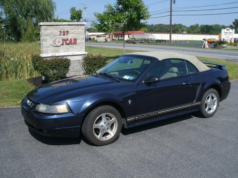 True Blue Metallic Ford Mustang V6 Convertible.  Click to enlarge.