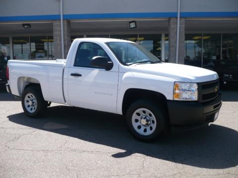 Summit White Chevrolet Silverado 1500 Regular Cab.  Click to enlarge.