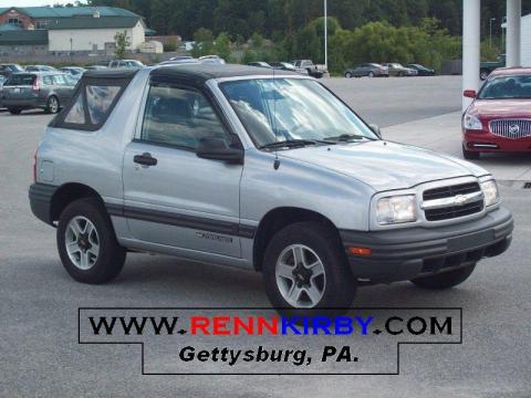 Silver Metallic Chevrolet Tracker 4WD Convertible.  Click to enlarge.