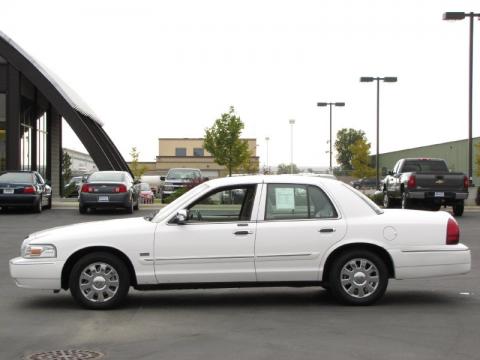 Vibrant White Mercury Grand Marquis LS.  Click to enlarge.