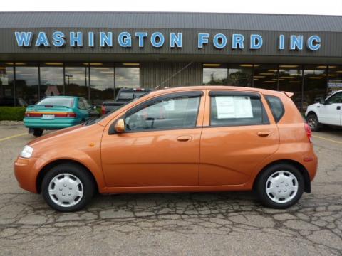 Spicy Orange Chevrolet Aveo LS Hatchback.  Click to enlarge.