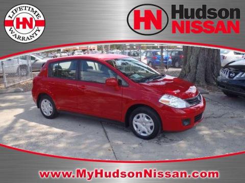 Red Alert 2011 Nissan Versa 1.8 S Hatchback with Charcoal interior Red Alert 