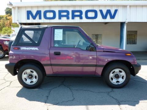 Super Grape Metallic Geo Tracker Soft Top 4x4.  Click to enlarge.