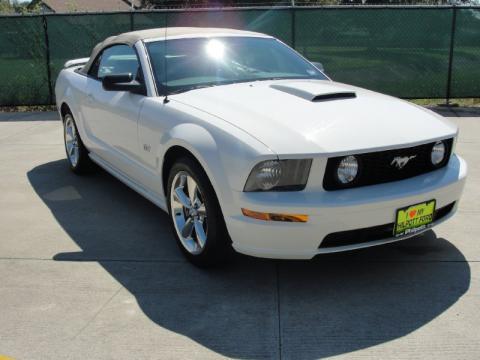 Performance White Ford Mustang GT Premium Convertible.  Click to enlarge.