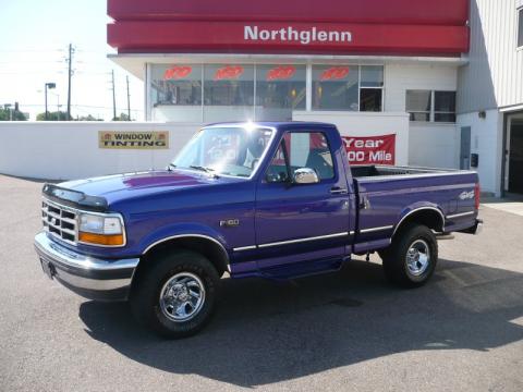 Bright Sapphire Pearl Metallic Ford F150 XLT Regular Cab 4x4.  Click to enlarge.