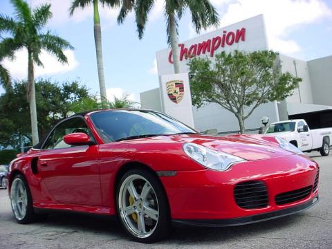 Guards Red Porsche 911 Turbo S Cabriolet.  Click to enlarge.