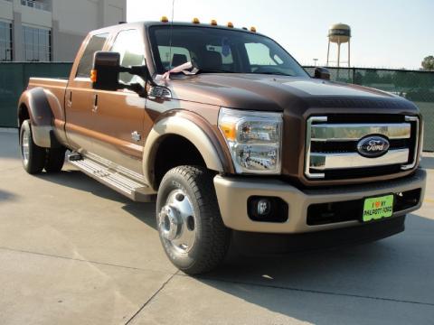 Golden Bronze Metallic Ford F350 Super Duty King Ranch Crew Cab 4x4 Dually.  Click to enlarge.