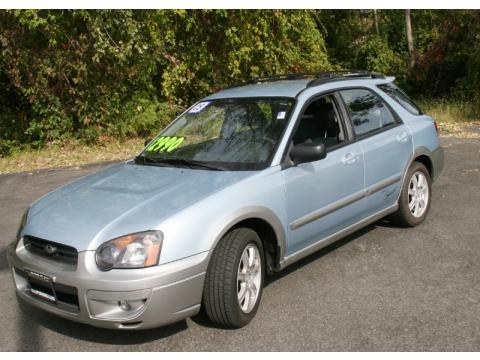 Aqua Blue Metallic 2005 Subaru Impreza Outback Sport Wagon with Gray Tricot 