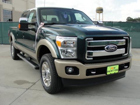 Forest Green Metallic Ford F250 Super Duty King Ranch Crew Cab 4x4.  Click to enlarge.