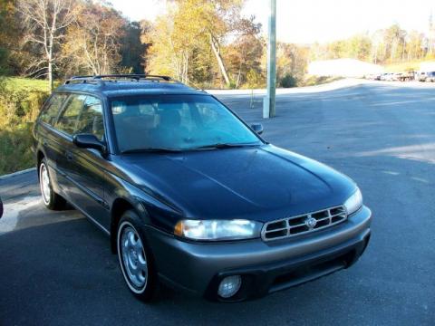 Deep Sapphire Blue Pearl 1996 Subaru Legacy Outback Wagon with Black 