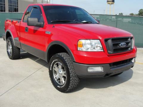 Bright Red Ford F150 FX4 Regular Cab 4x4.  Click to enlarge.