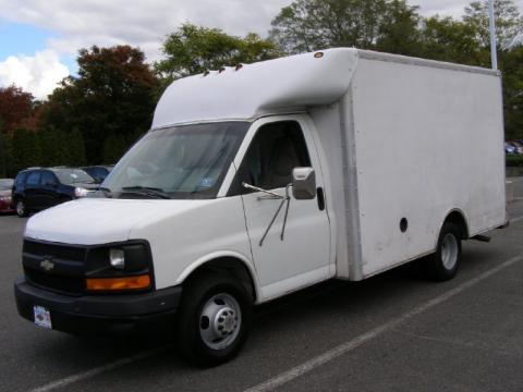 Summit White Chevrolet Express 3500 Cutaway Commercial.  Click to enlarge.