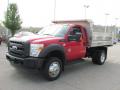 Front 3/4 View of 2011 Ford F550 Super Duty XL Regular Cab 4x4 Dump Truck #4