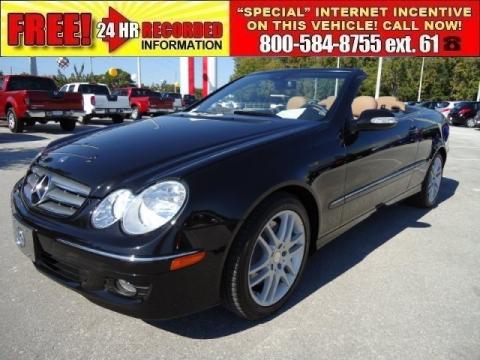 Obsidian Black Metallic Mercedes-Benz CLK 350 Cabriolet.  Click to enlarge.