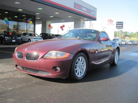 Merlot Red Metallic BMW Z4 2.5i Roadster.  Click to enlarge.