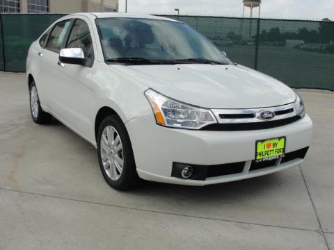 White Suede Ford Focus SEL Sedan.  Click to enlarge.