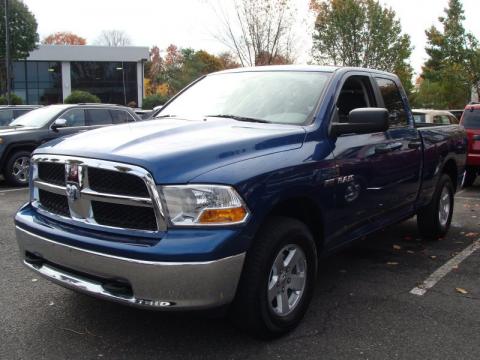 Deep Water Blue Pearl Dodge Ram 1500 SLT Quad Cab 4x4.  Click to enlarge.