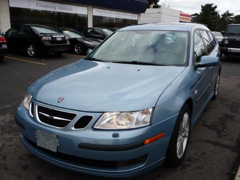 Ice Blue Metallic Saab 9-3 2.0T SportCombi Wagon.  Click to enlarge.