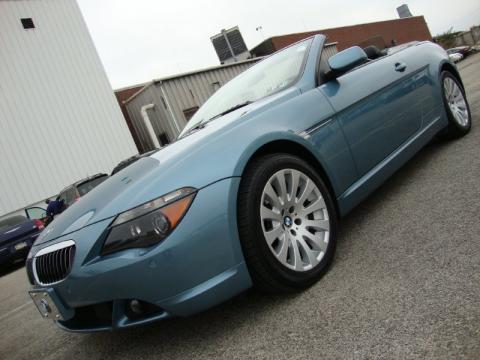 Atlantic Blue Metallic BMW 6 Series 645i Convertible.  Click to enlarge.