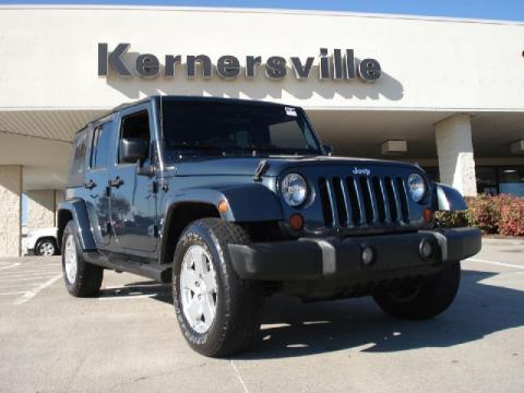 Steel Blue Metallic Jeep Wrangler Unlimited Sahara.  Click to enlarge.