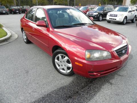 Crimson Dark Red Hyundai Elantra GLS Sedan.  Click to enlarge.