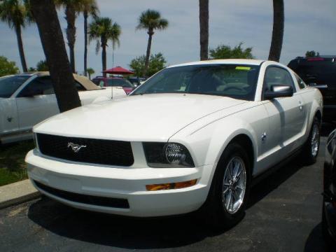 Performance White Ford Mustang V6 Coupe.  Click to enlarge.