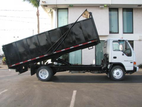 White Isuzu N Series Truck NPR Dump Truck.  Click to enlarge.