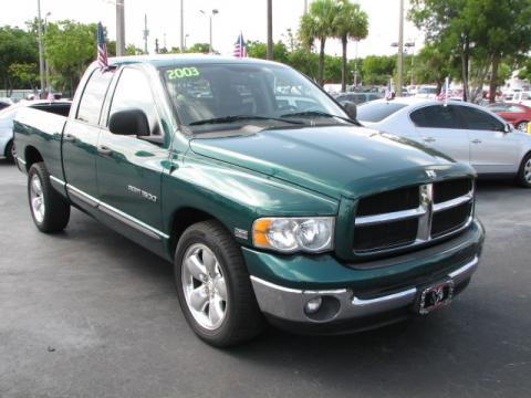 Timberline Green Pearl Dodge Ram 1500 Laramie Quad Cab.  Click to enlarge.