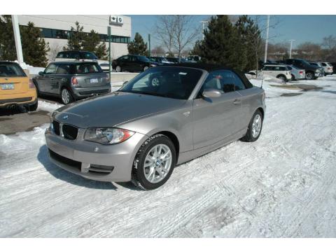 Cashmere Silver Metallic BMW 1 Series 128i Convertible.  Click to enlarge.