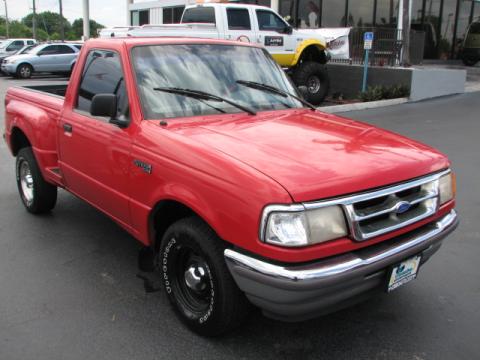 Bright Red Ford Ranger XL Regular Cab.  Click to enlarge.