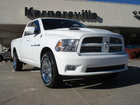 Bright White Dodge Ram 1500 Sport Quad Cab 4x4.  Click to enlarge.