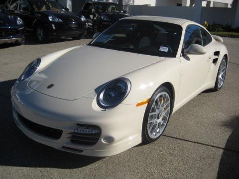 Cream White Porsche 911 Turbo S Coupe.  Click to enlarge.