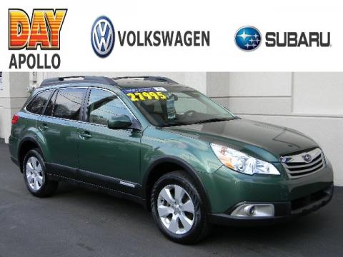 Cypress Green Pearl Subaru Outback 2.5i Premium Wagon.  Click to enlarge.