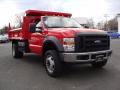 Front 3/4 View of 2008 Ford F550 Super Duty XL Regular Cab Dump Truck #3