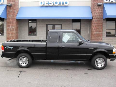 Black Clearcoat 1999 Ford Ranger XLT Extended Cab with Medium Graphite 