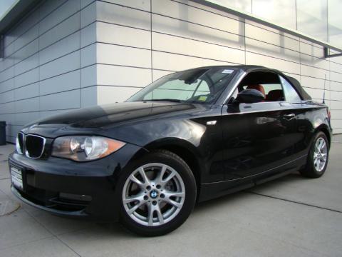 Black Sapphire Metallic BMW 1 Series 128i Convertible.  Click to enlarge.