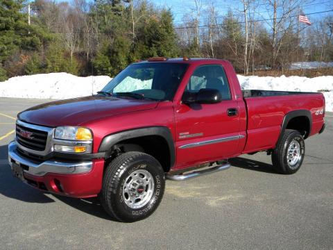 Sport Red Metallic GMC Sierra 2500HD SLE Regular Cab 4x4.  Click to enlarge.