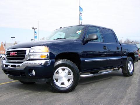 Deep Blue Metallic GMC Sierra 1500 SLT Crew Cab 4x4.  Click to enlarge.