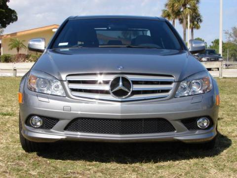 Palladium Silver Metallic 2009 Mercedes-Benz C 350 Sport with Black interior 