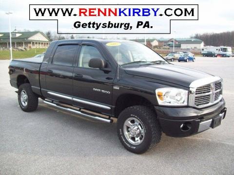 Brilliant Black Crystal Pearl Dodge Ram 1500 Laramie Mega Cab 4x4.  Click to enlarge.