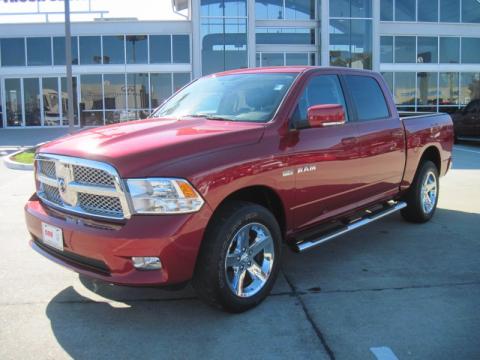 Inferno Red Crystal Pearl Dodge Ram 1500 Laramie Crew Cab 4x4.  Click to enlarge.