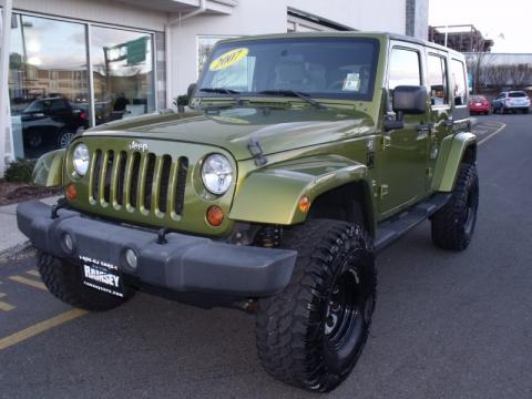 Rescue Green Metallic Jeep Wrangler Unlimited Sahara 4x4.  Click to enlarge.