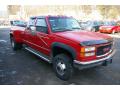 Front 3/4 View of 1997 GMC Sierra 3500 SLE Extended Cab 4x4 Dually #12